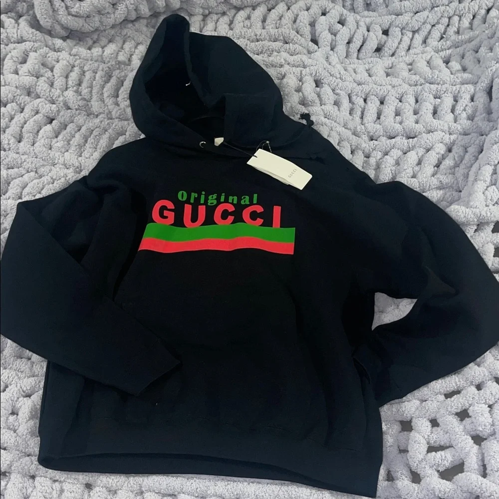 Gucci Black Hoodie with Vibrant Logo